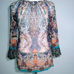 Bila top/tunic wirh rhinestones multi color